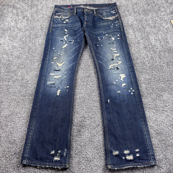 Cult Of Individuality Jean 34x34 Hagen Relaxed Japanese Selvage Denim Distressed